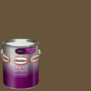 Glidden DUO 1 gal. #GLN26 01S Leather Brown Semi Gloss Interior Paint with Primer GLN26 01S