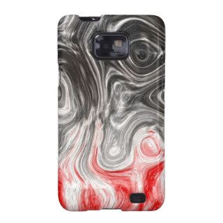 BLACK WHITE RED FLAMES CONFUSION EMO EMOTIONS ABST GALAXY S2 COVERS