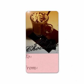hot chocolate gift tag personalized address label