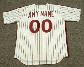 PHILADELPHIA PHILLIES 1980's Majestic Cooperstown Throwback Home Jersey Customized with Any Name & Number(s), LARGE  Sports Fan Jerseys  Sports & Outdoors