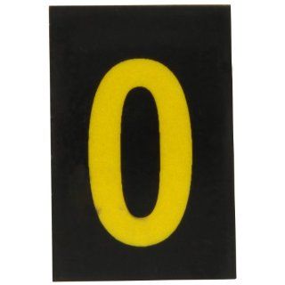 Brady 5905 0 Bradylite 1 1/2" Height, 1 Width, B 997 Engineering Grade Bradylite Reflective Sheeting, Yellow On Black Reflective Number, Legend "0" (Pack Of 25) Industrial Warning Signs