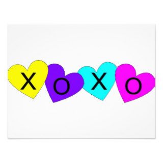 XO Hugs and Kisses Hearts Custom Announcements