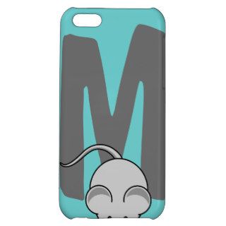 Monogram initial letter M, mouse cartoon custom iPhone 5C Case