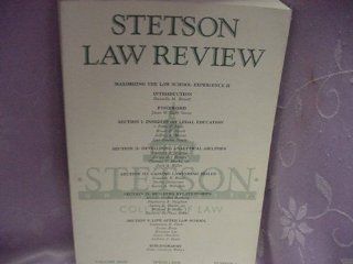 Stetson Law Review, Maximizing the Law School Experience II, Vol. XXIX, Spring 2000, Number 4 Books