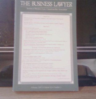 The Business Lawyer (VOLUME 62/ NUMBER 2) Books