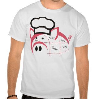 Tasty pork pig with chef hat t shirts