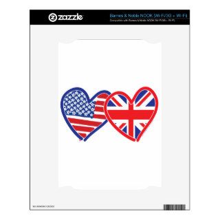 American Flag Union Jack Flag Hearts Skins For The NOOK