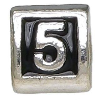 Number Charm (Triangle Shape) Bead Compatible #5 Bead Charm   Euro Style Compatible Charm Jewelry