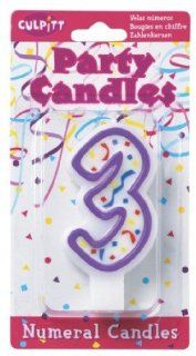 Purple Number 3 Candle ~ Candles 