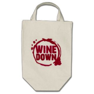 "WINE DOWN".WINE STAIN DESIGN CANVAS BAGS