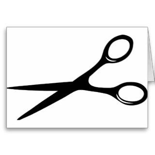 barber hairdresser scissors black greeting card