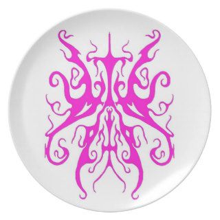 Elegance Tribal Tattoo   pink Dinner Plates