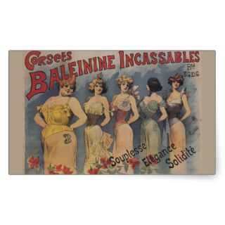 Corsets Baleinine Incassables French VIntage Rectangular Stickers