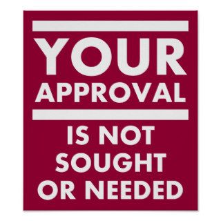 Don't Need Your Approval Funny Poster