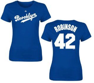 Brooklyn Dodgers Jackie Robinson Womens Name and Number T Shirt  Sports Fan T Shirts  Sports & Outdoors
