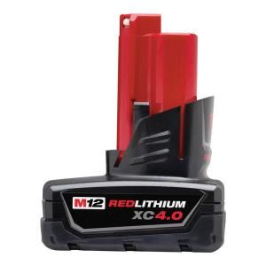Milwaukee M12 12 Volt Lithium Ion XC 4.0 Ah Extended Capacity Battery 48 11 2440