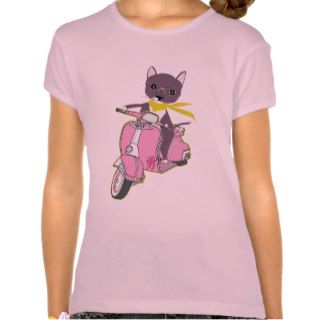 Cat on Pink Girl's Tees