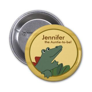 Alligator Baby Shower or Birthday Personalized Pinback Buttons