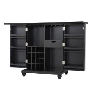 Crosley Cambridge Expandable Black Bar Cabinet KF40001DBK