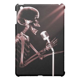 X RAY VISION SKELETON SINGING ON RETRO MIC   RED CASE FOR THE iPad MINI