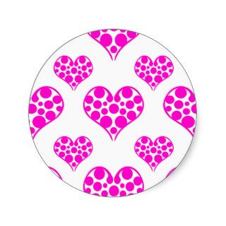 Circle Heart Pattern 1 Pink Sticker
