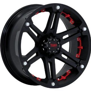 Tuff T01 17 Black Red Wheel / Rim 6x5.5 with a  13mm Offset and a 108.0 Hub Bore. Partnumber T01GK6M13O108R Automotive