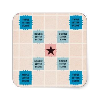 Scrabble Vintage Gamboard Square Stickers