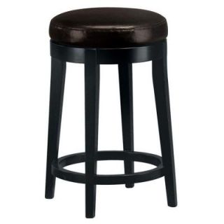 Home Decorators Collection Dark Brown Leather Non Tufted Backless Swivel Counter Stool 4472210830
