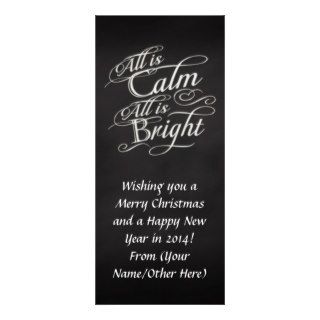 All is Calm, All is Bright Chalkboard Christmas Custom Rack Cards
