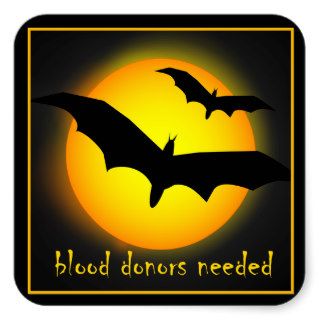Halloween Bats Funny Blood Donors Needed Sticker