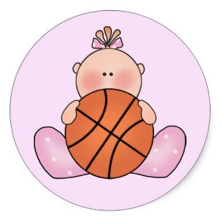 Lil Basketball Baby Girl Stickers