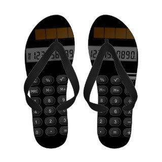 Retro Calculator Funny Flip Flops Sandals