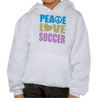 Peace Love Soccer Hooded Sweatshirts
