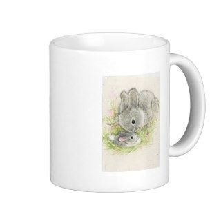 Mother and Baby Bunny Cartoon Coffee Mugs