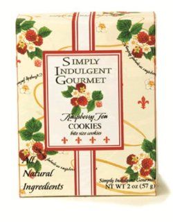 Simply Indulgent Gourmet Raspberry Tea Cookies, 2 Ounce Boxes (Pack of 8)  Fruit Cookies  Grocery & Gourmet Food