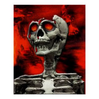 Fiery Skeleton Zombie Poster