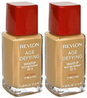 Age Defying Makeup with Botafirm & SPF 15 Dry Skin 17 RICH TAN (PACK OF 2) by REVLON  Mascara  Beauty
