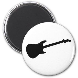 Black & White Electric Guitar Silhouette Magnets