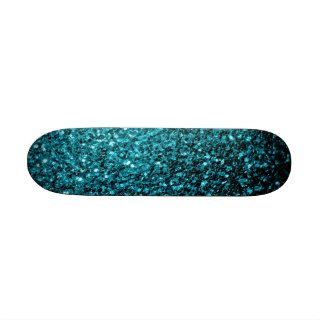 Beautiful Aqua blue glitter sparkles Skateboard