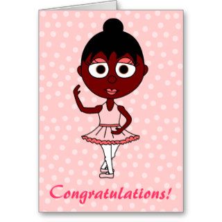 Cute Ballerina Recital Congratulations Card