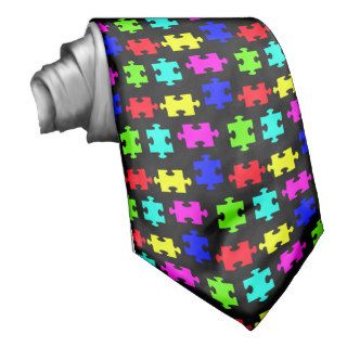 Autism puzzle neck tie