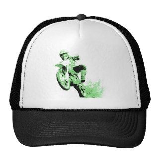 Dirt Bike Wheeling in Mud (Green) Trucker Hat