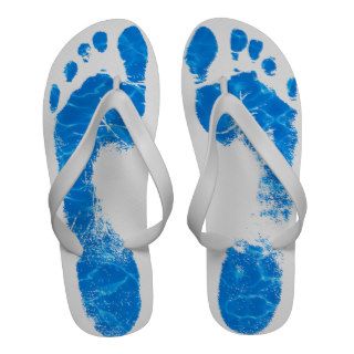 Blue Water Ripples Footprints Men's Sandals