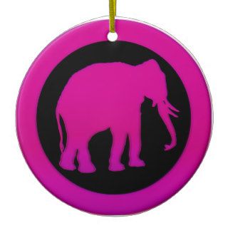 Pink Elephant Christmas Ornament
