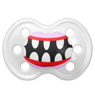 funny cartoon monster teeth smile pacifiers