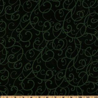 115'' Royal Darks Quilt Backing Swirl Green Fabric By The Yard