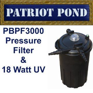 Patriot Bio Pro 3000 Pressure Filter with Built In 18 Watt UV for Ponds to 3, 000 Gallons  Patio, Lawn & Garden