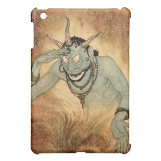 Vintage Halloween, Spooky Demon Monster with Horns iPad Mini Cases