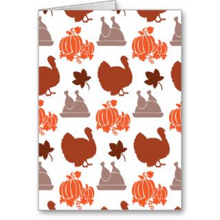 Thanksgiving Dinner Turkey Pumpkin Fall Harvest Cards