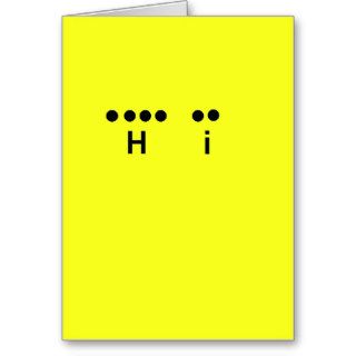 "HI" in Morse Code Greeting or Note Card